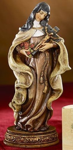 Christian Brands Saint Theresa the Little Flower of Jesus Resin Statue Figurine, 6 Inch