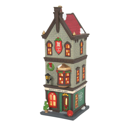 *Department 56 Christmas In City Village Holly's Card and Gift, Lighted Building, 9.84 Inch, Multicolor