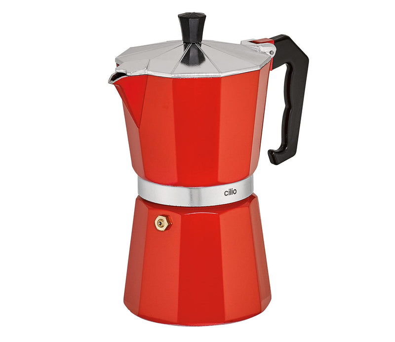 Cilio Classico Stovetop Espresso Maker, 15 Ounce, Red