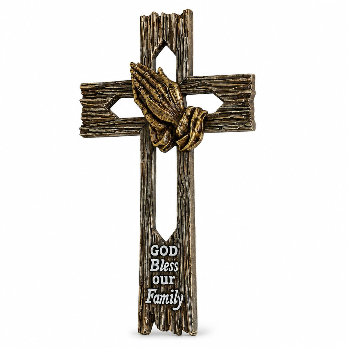 Comfy Hour Wall Art, 7.5"L x 1.1"W, Faux Wood Tone with Antique Bronze-Tone Deta