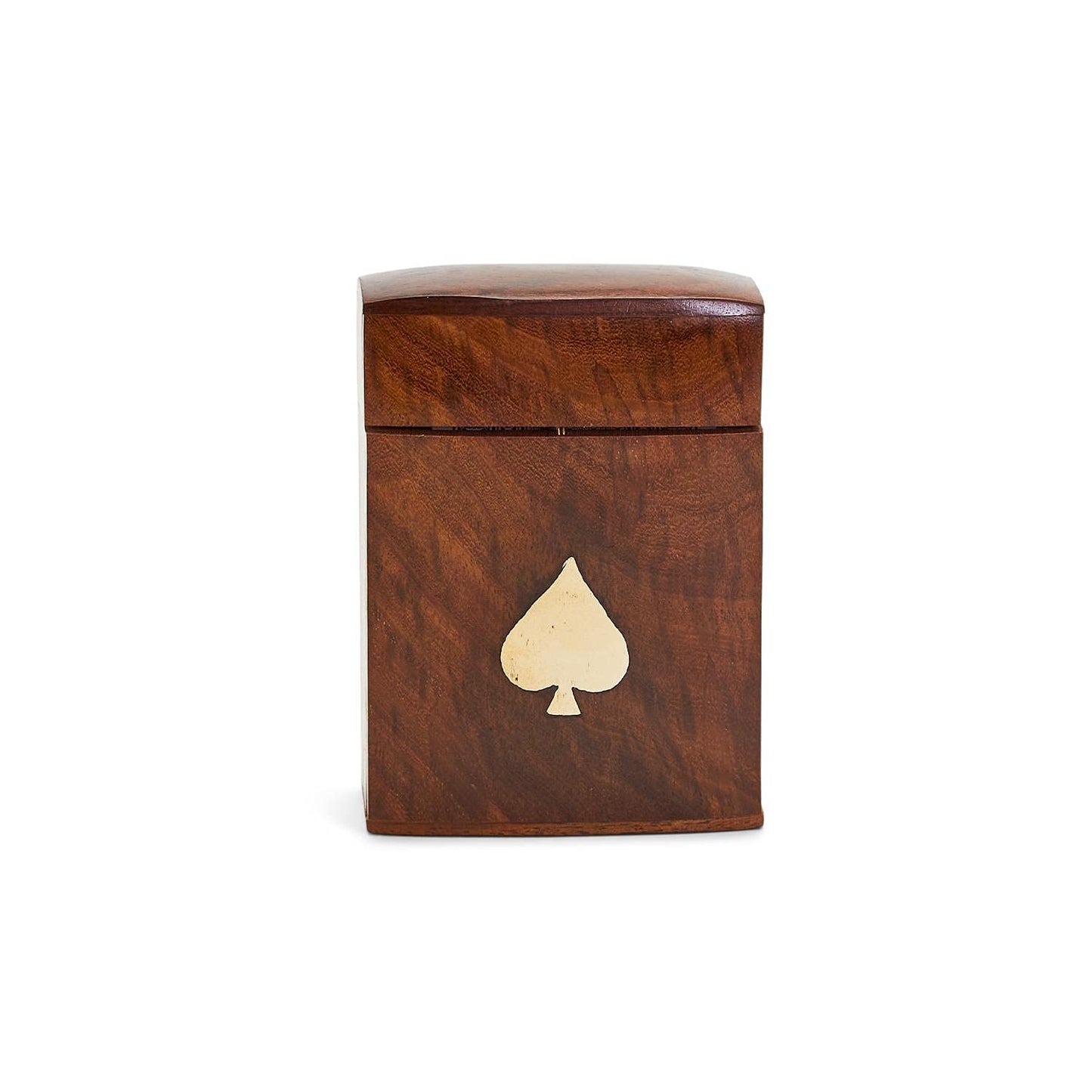 Two's Company 53576 Wood Crafted Playing Card Set in Wooden Box, 4.5-inch Height