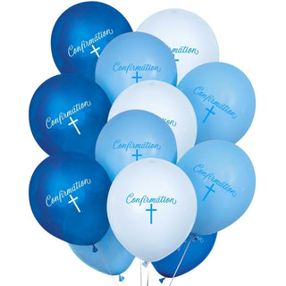 Unique Balloon, 12 inches, Blue,white