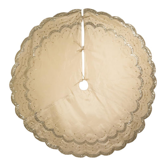 Kurt S. Adler Tree Skirt, 72-Inch, Gold