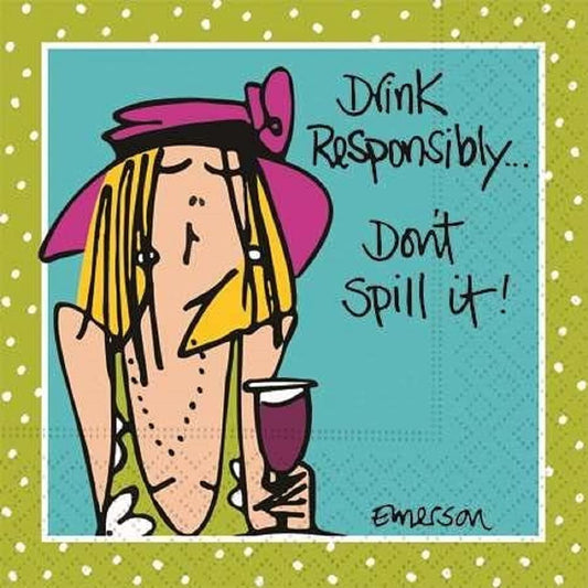 Design Design Don't Spill It Cocktail Napkins