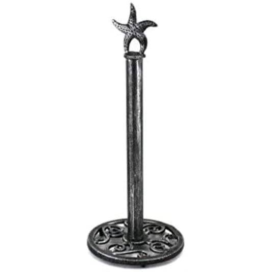 Handcrafted Nautical Decor Toilet Paper Holder, 7" L x 7" W x 15" H, Silver