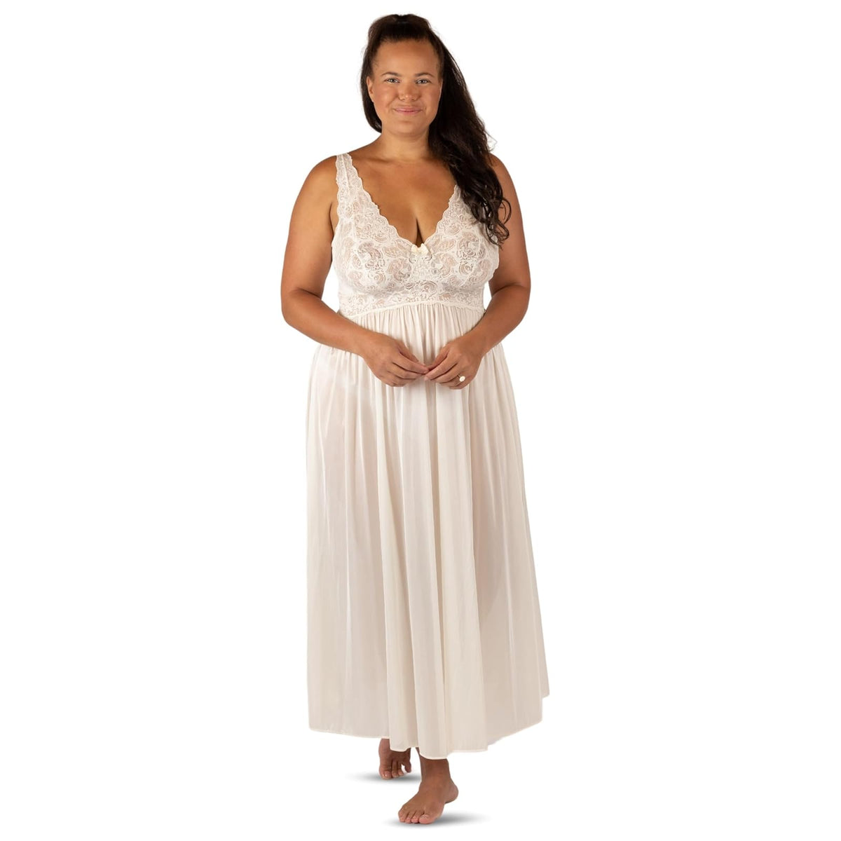 Shadowline Nightgown Nightshirt, Medium, Ivory
