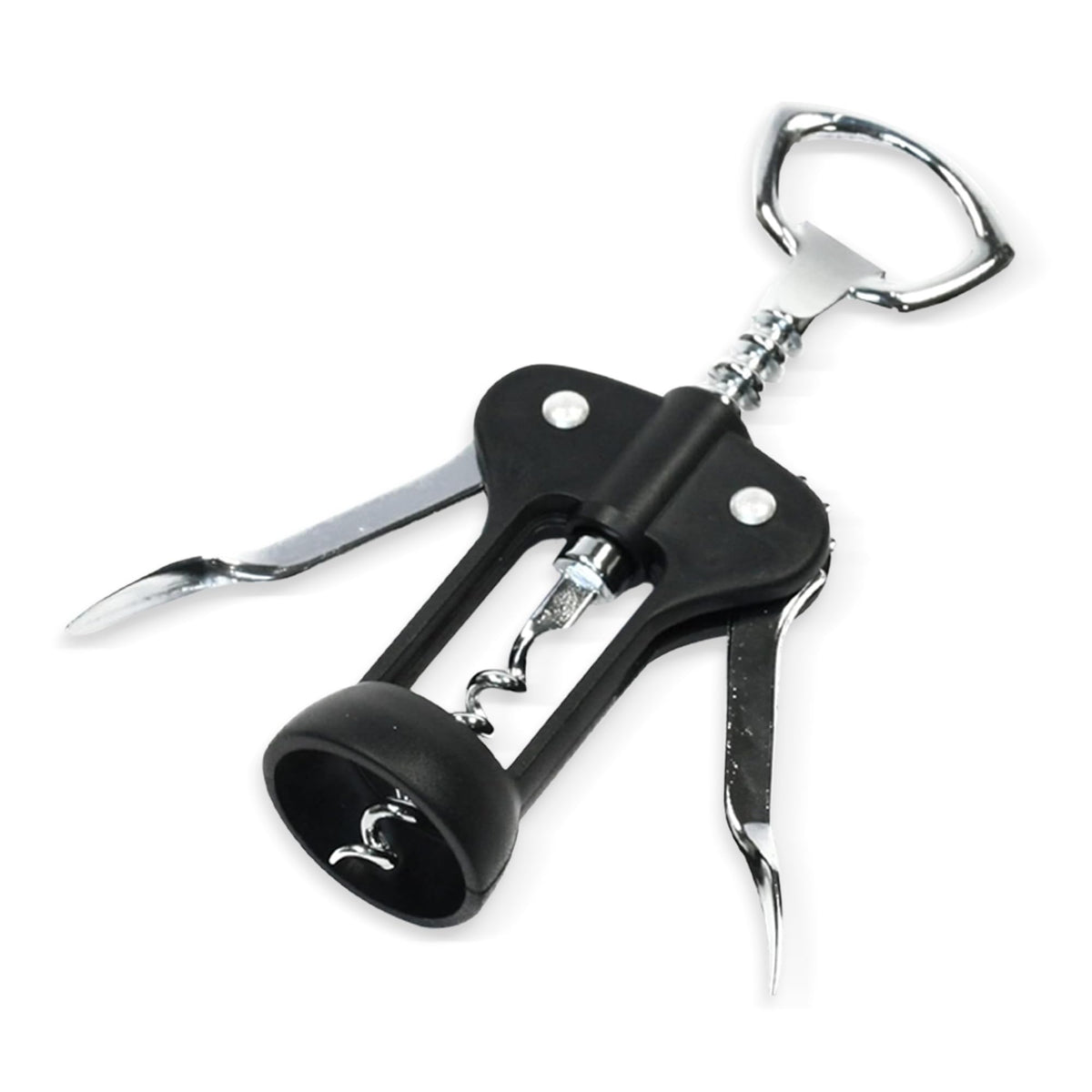 Chef Craft Bottle Opener, 6.5 inches, Black and Chrome
