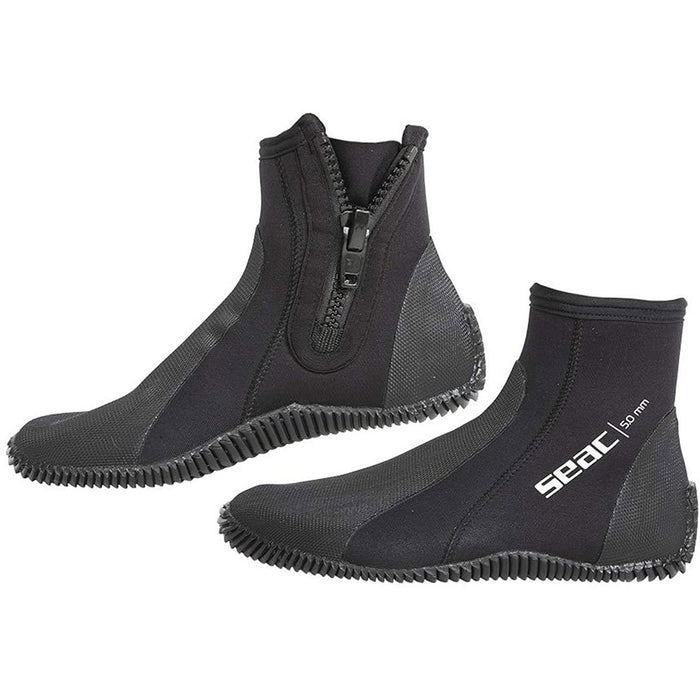 SEAC 5mm Regular Neoprene Boot, Black, X-Small (4.½/5.½)