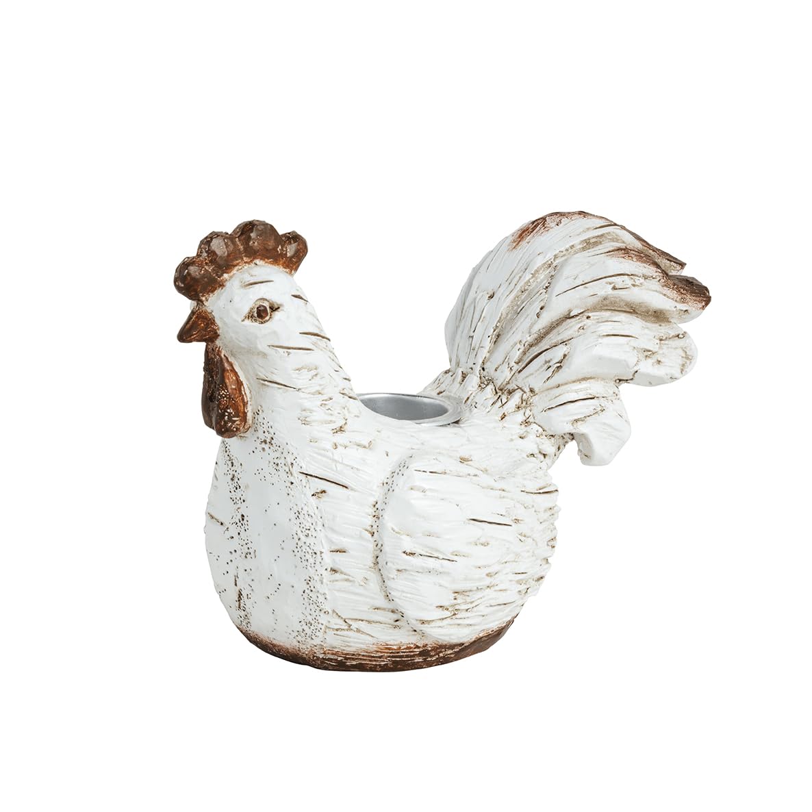Mud Pie Candle Holder, 3" x 3 3/4", White