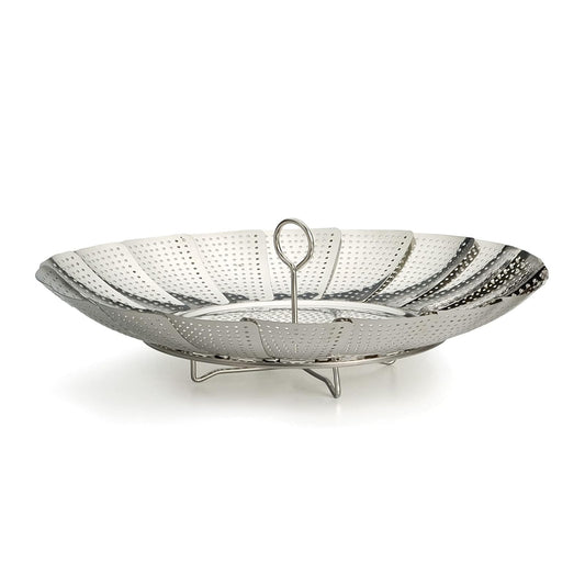 RSVP International Endurance Kitchen Collection Expandable Vegetable Steamer, 9-inch, Precision Pierced, Stainless Steel
