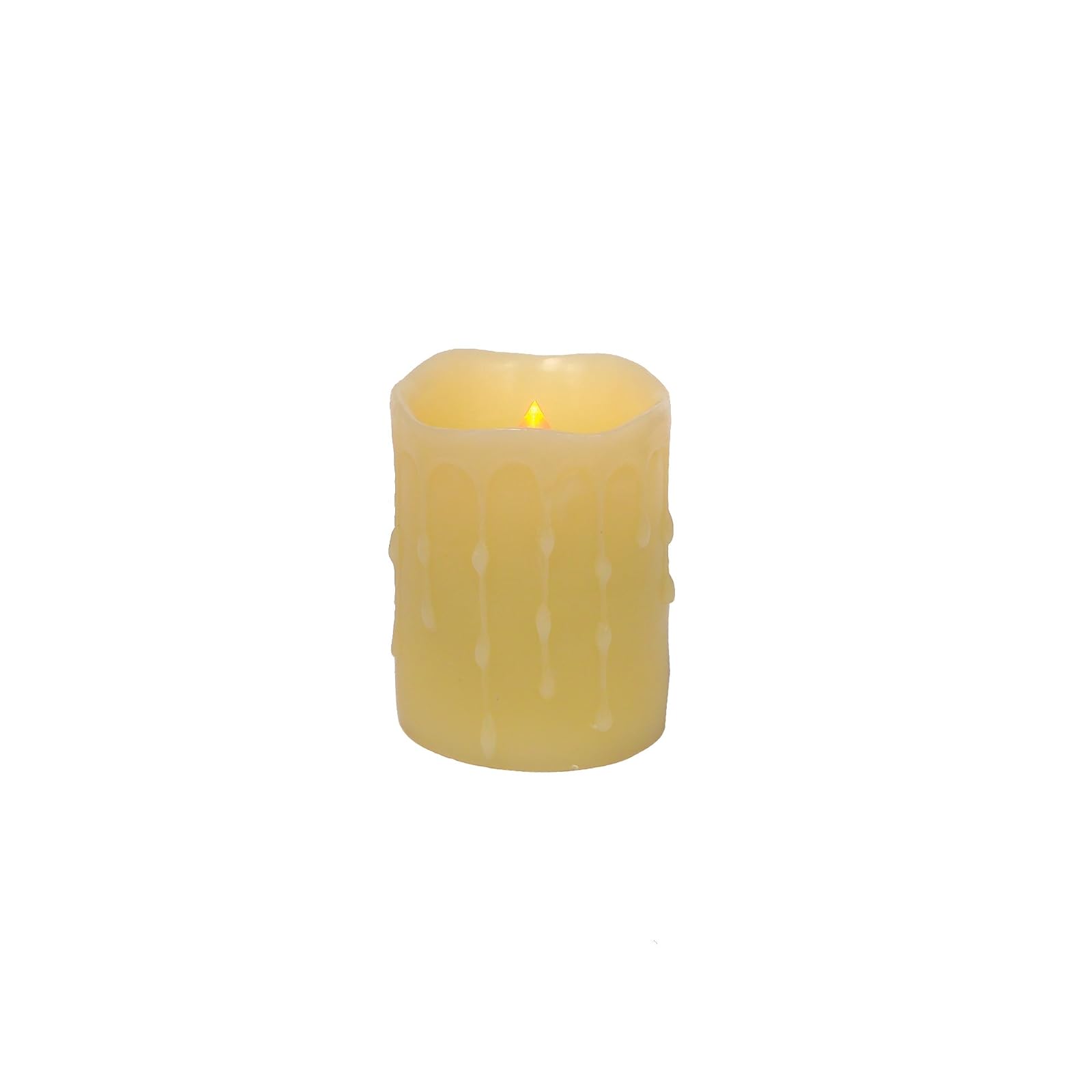 Melrose International LED Wax Dripping Pillar 3 by 4-Inch Candle