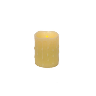 Melrose International LED Wax Dripping Pillar 3 by 4-Inch Candle