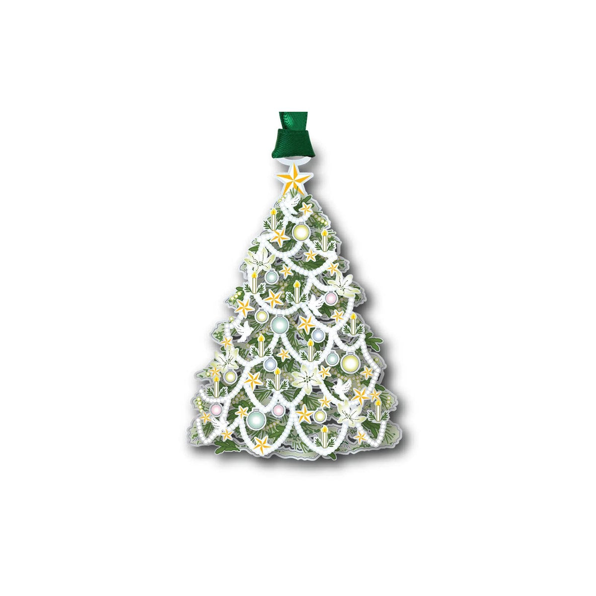 Beacon Design Hanging Ornament, 2" x 3", Green,white