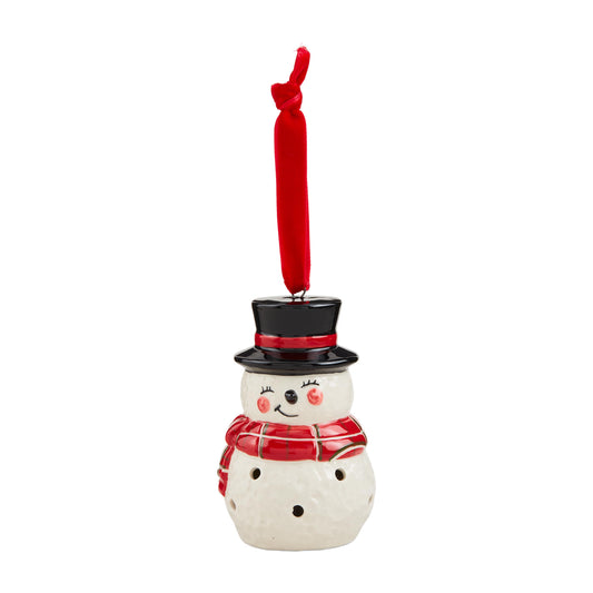 Mud Pie Hanging Ornament, 3 3/4" x 2 1/2", White