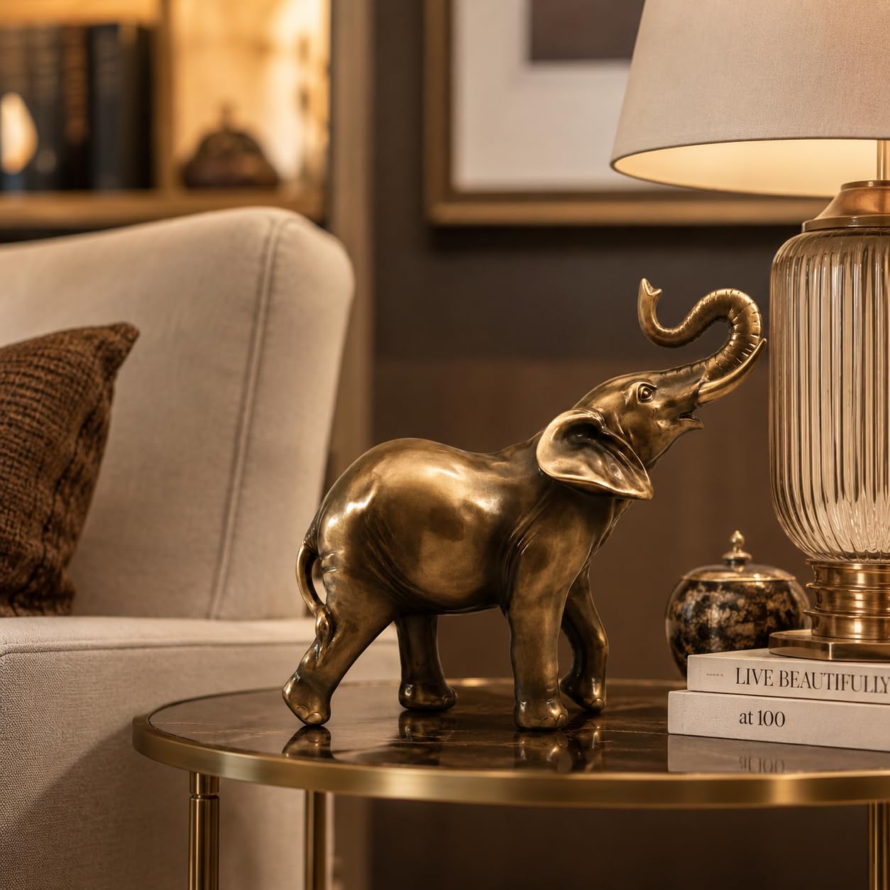 Comfy Hour 6" Elephant Decorative Tabletop Figurine, Bronze