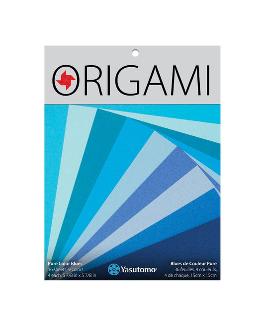 Yasutomo Origami Paper Pure Color Blue 5 7/8" 36 sh