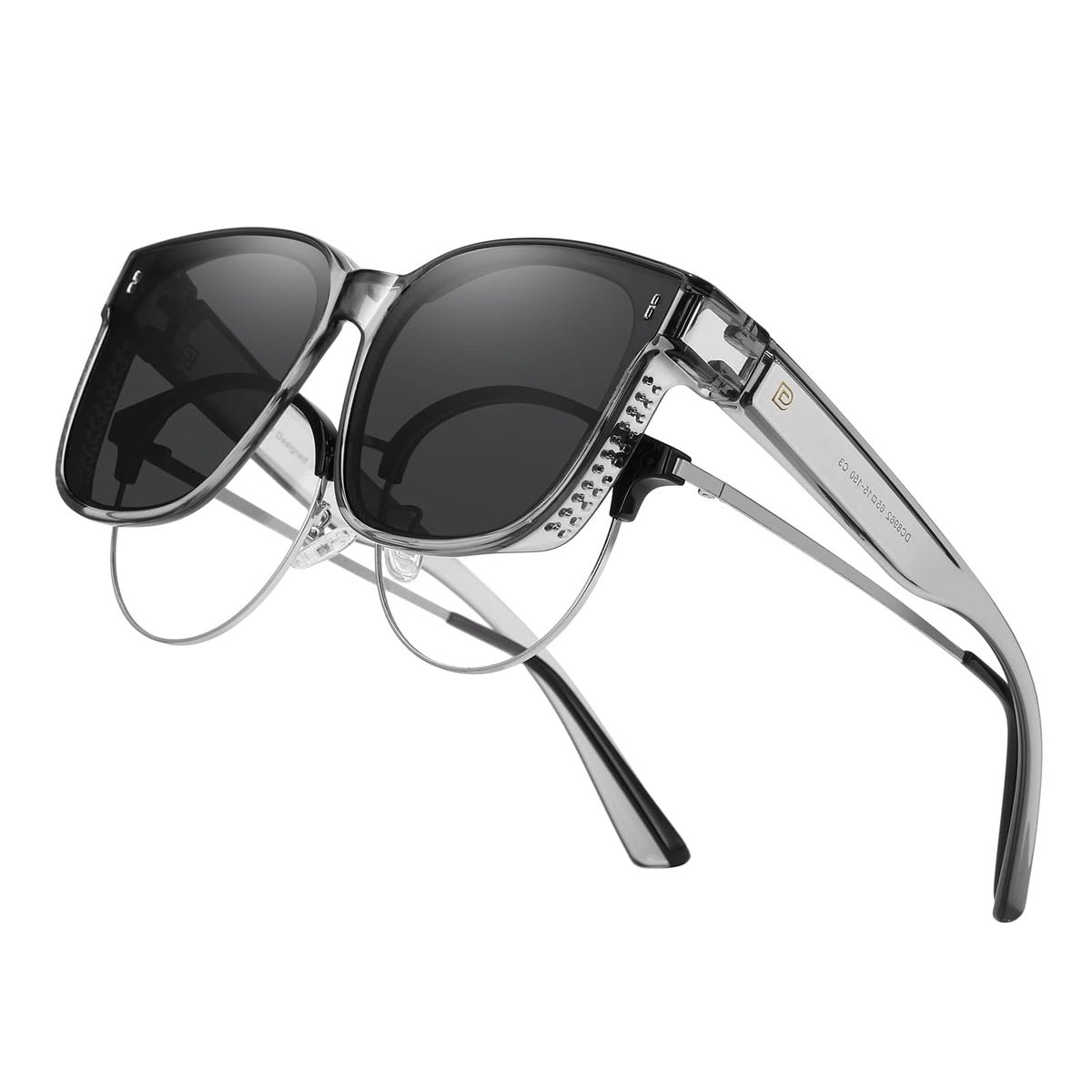 DUCO Sunglasses, common, Transparent Frame Grey Lens