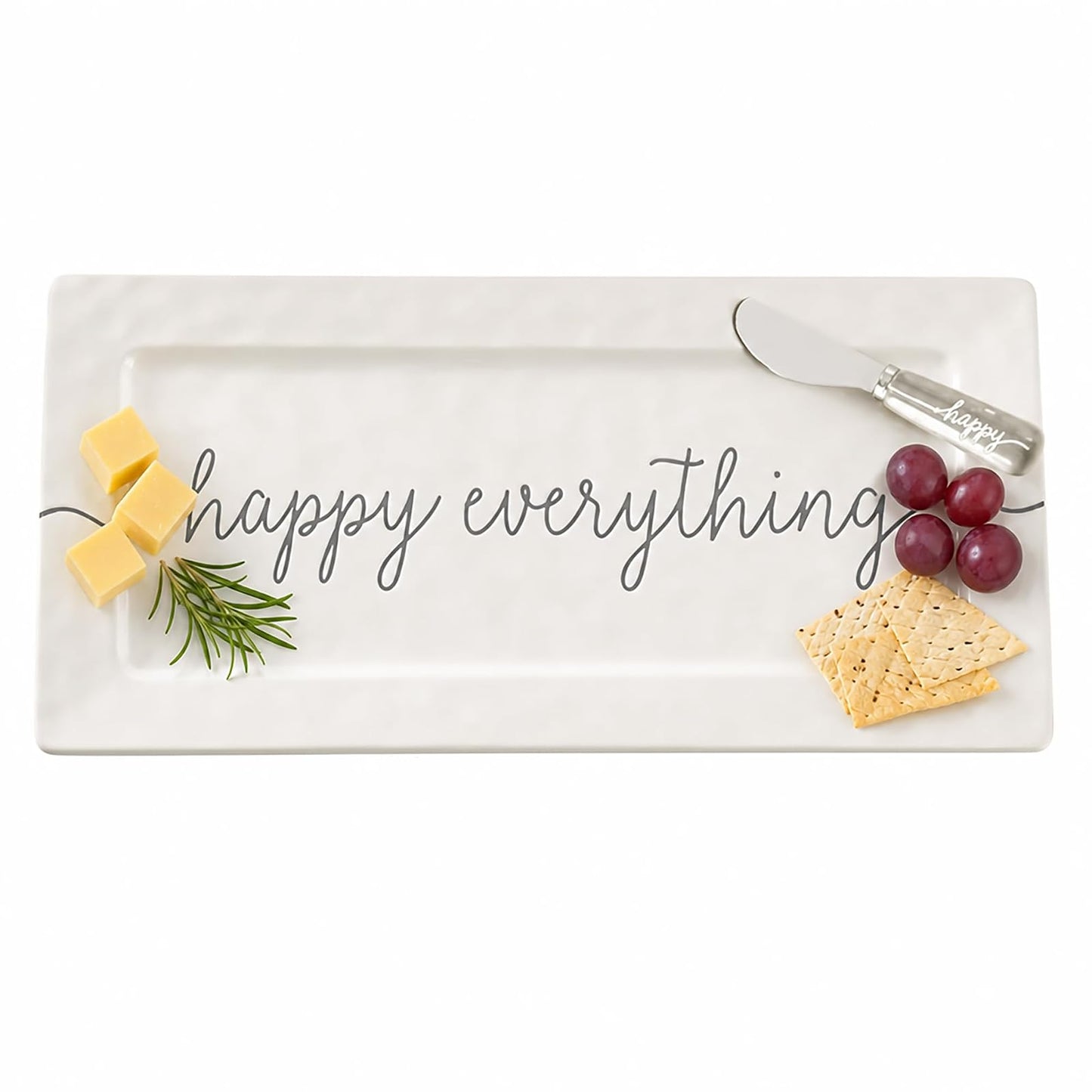 Mud Pie Happy Hostess Serving Platter, White