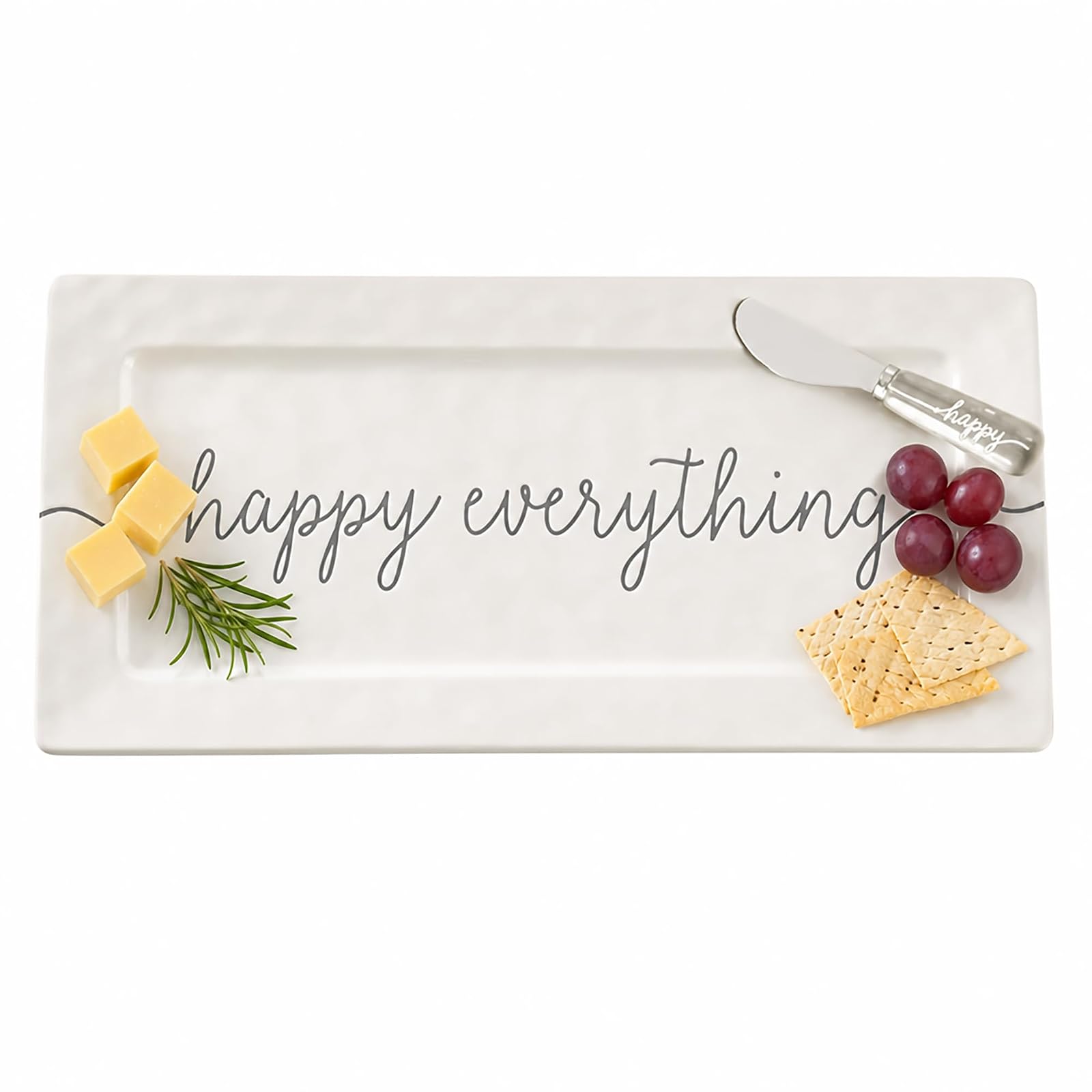 Mud Pie Happy Hostess Serving Platter, White