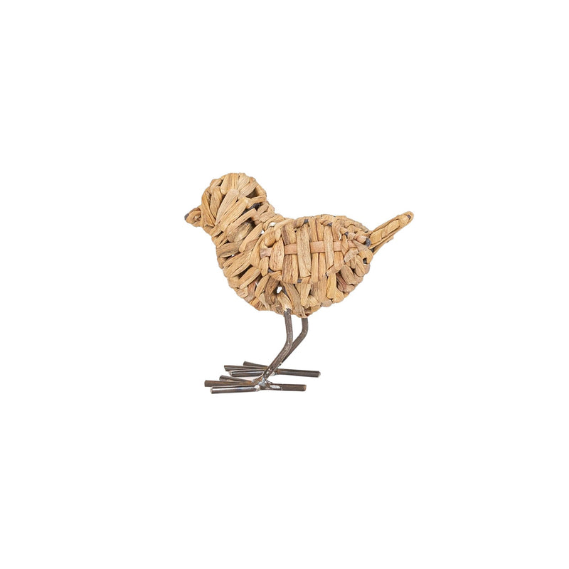 Foreside Home & Garden Natural Wrapped Bird Decorative Figure Seagrass & Metal