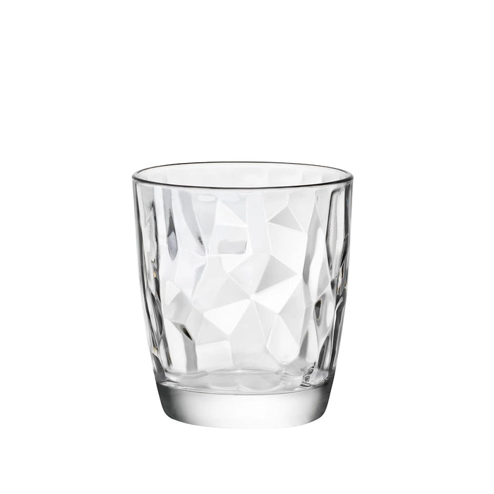 Bormioli Rocco Diamond Double Old Fashioned Glasses Clear Set of 6 13-1/4 Ounce