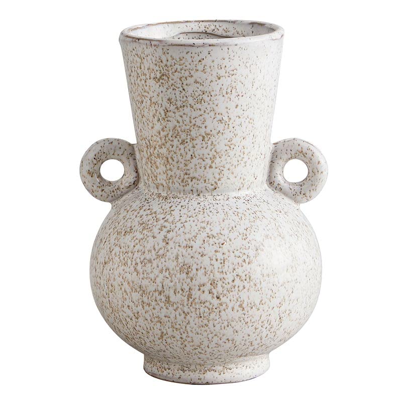 47th & Main Modern Glazed Ceramic Flower Vase for Home Décor, Small, Gray Speckled