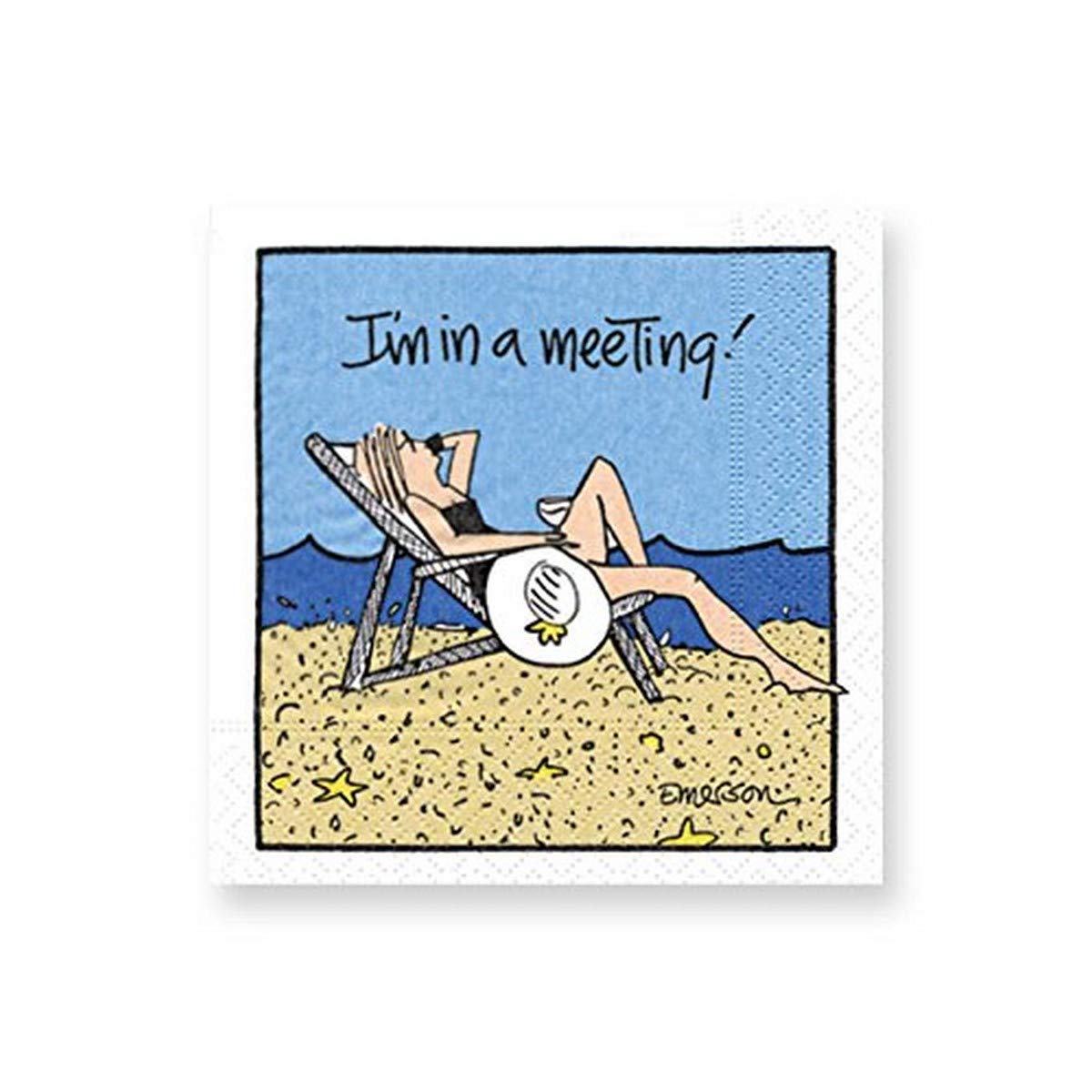 Design Design 624-01966 Meeting Cocktail Napkins, 5", Multicolor