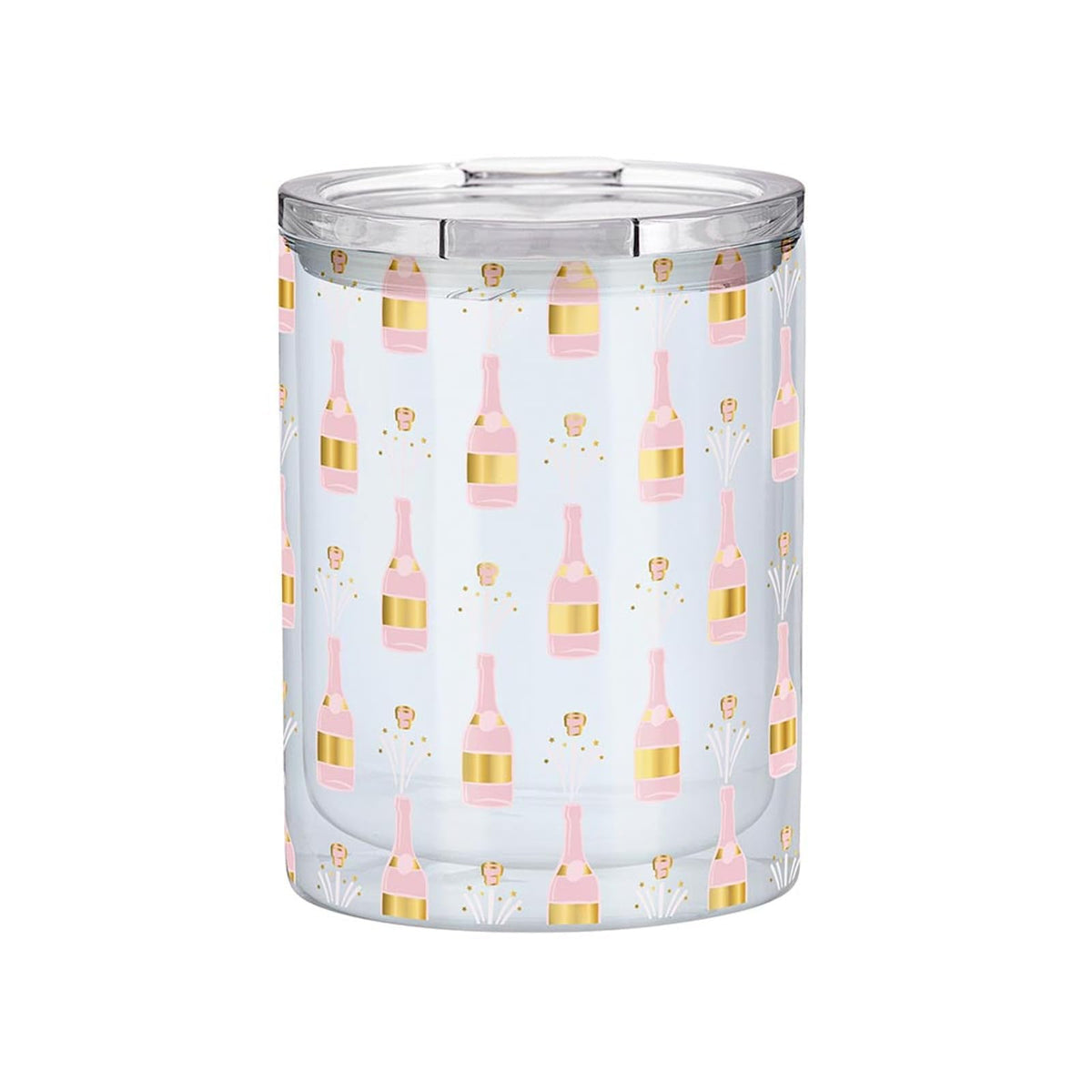Slant Collections Drinking Cup, 12 Ounces, Champagne Bottles