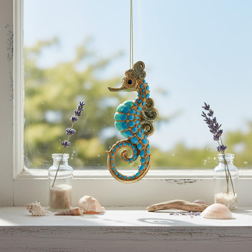 Comfy Hour Winter Holiday Home Collection Resin Ocean Wild Animal Seahorse Christmas Tree Ornaments