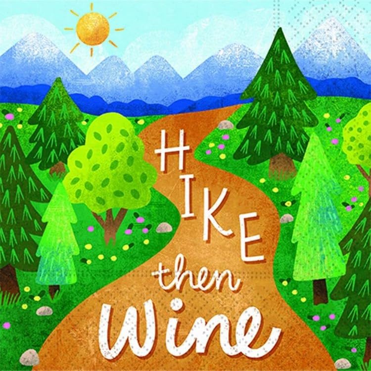 DESIGN DESIGN Hike then Wine Beverage Napkin, Party Supplies