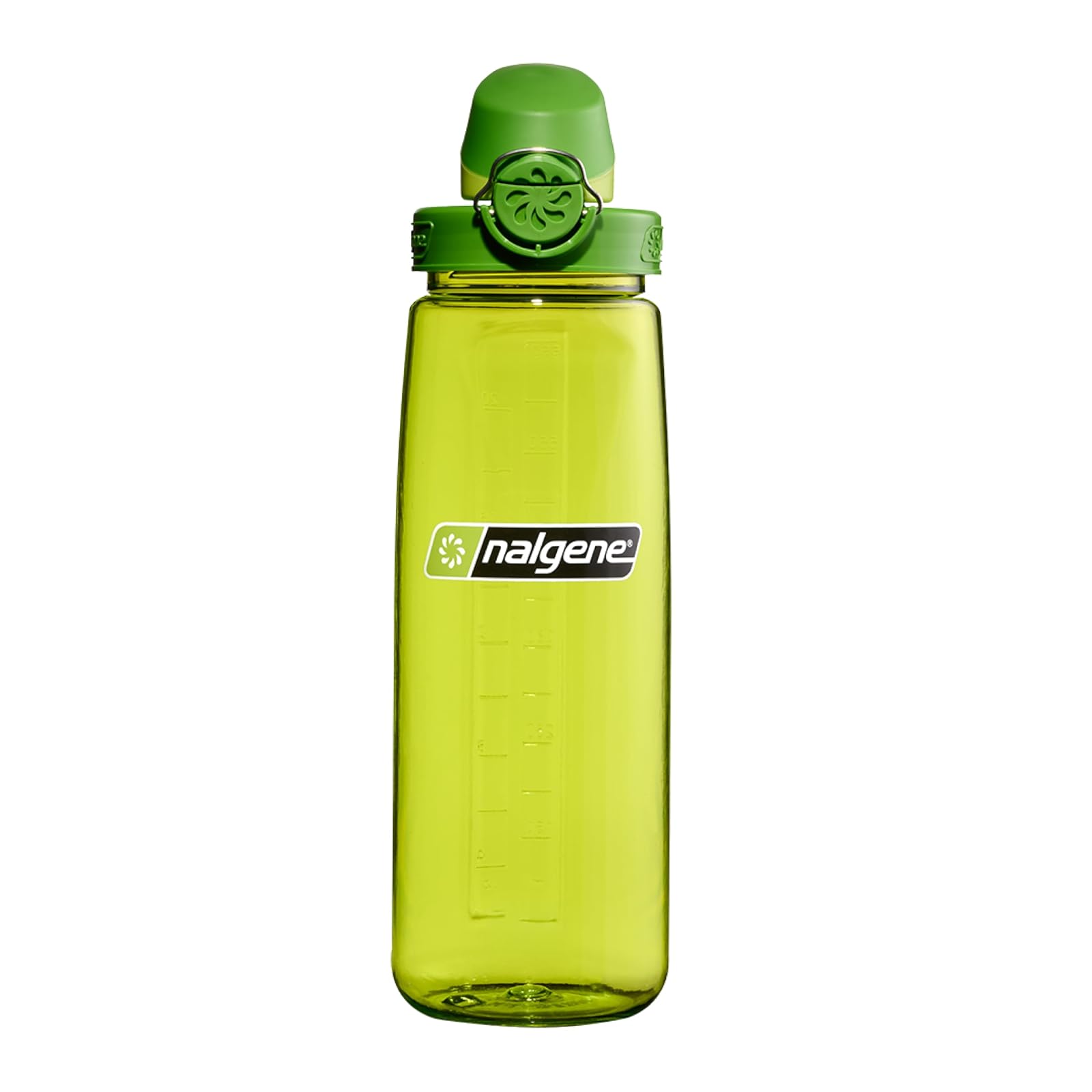 Nalgene Sustain Tritan BPA-Free On The Fly Water Bottle Made with Material Derived from 50% Plastic Waste, 24 OZ, Spring Green with Iguana