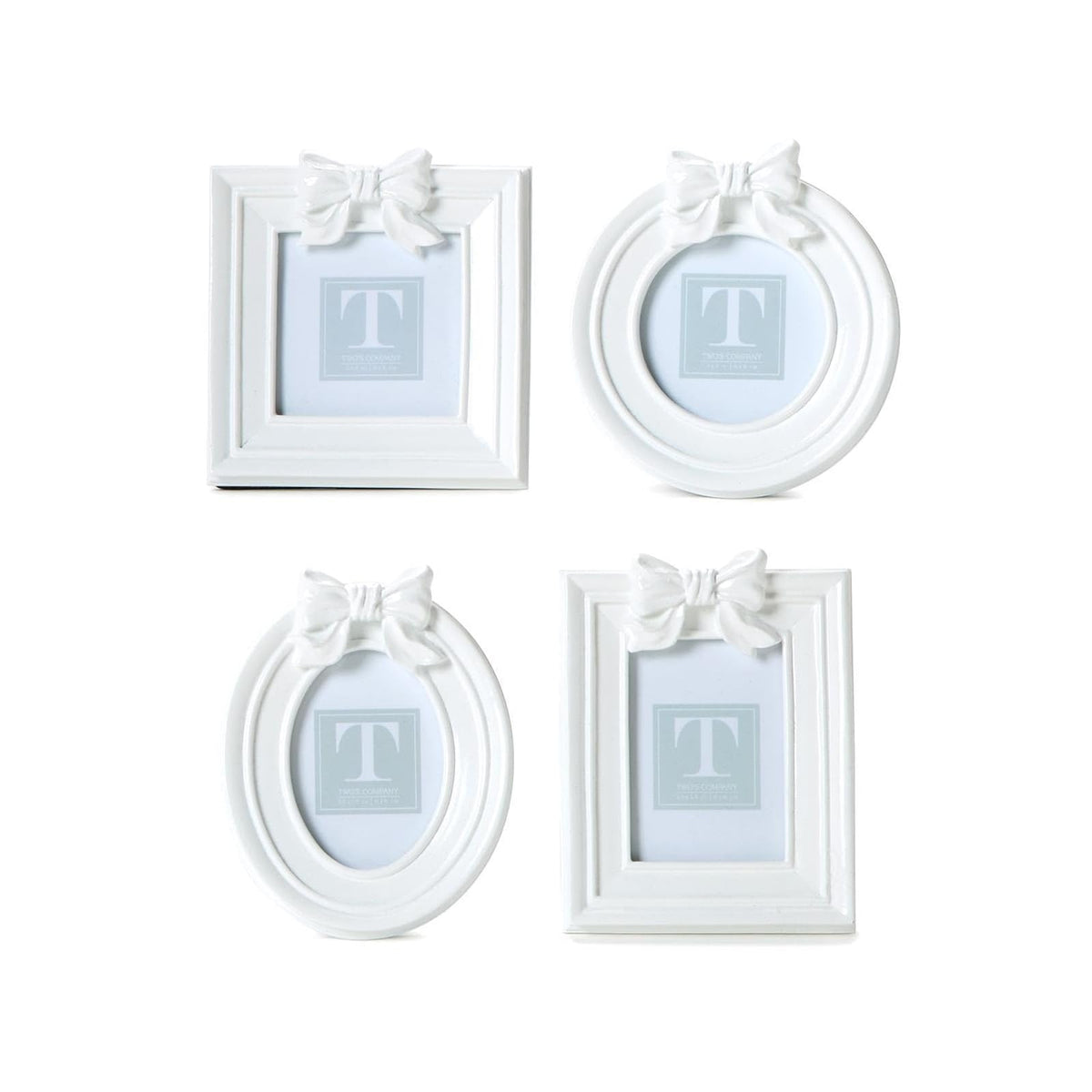 Two's Company Picture Frame, 4.25 inches, White