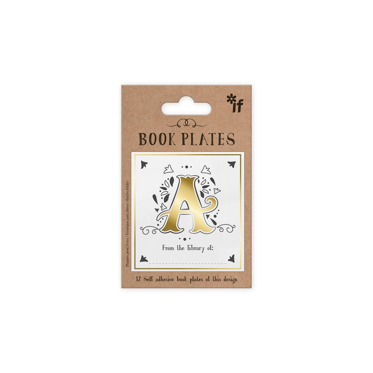 IF Bookend, White, Black, Letter A