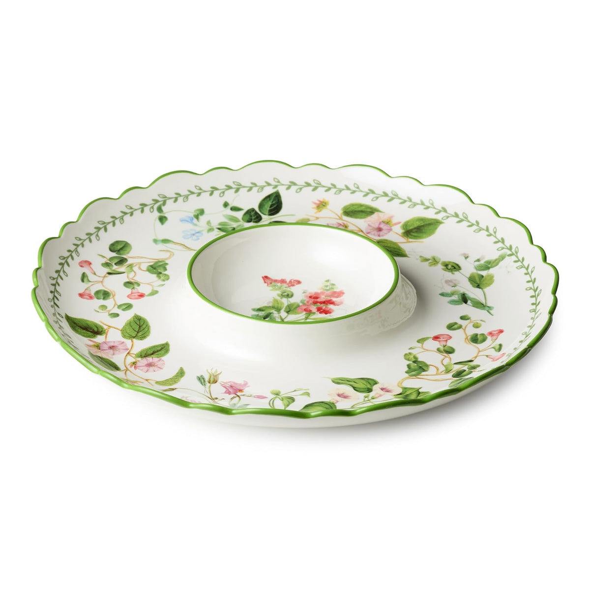 Certified International Dishware Plate, 14 inches, White with colorful floral an