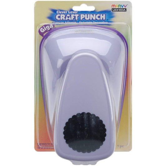 Uchida Clever Lever Giga Craft Punch, Scalloped Circle