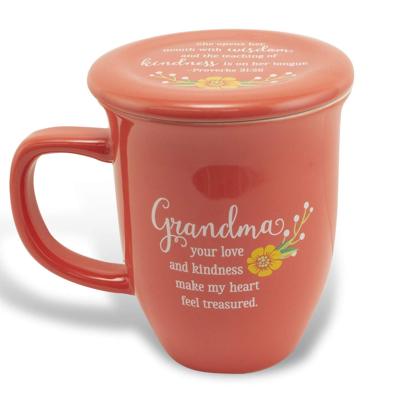 Cathedral Art Grandma Ceramic Mug and Coaster, Multicolored