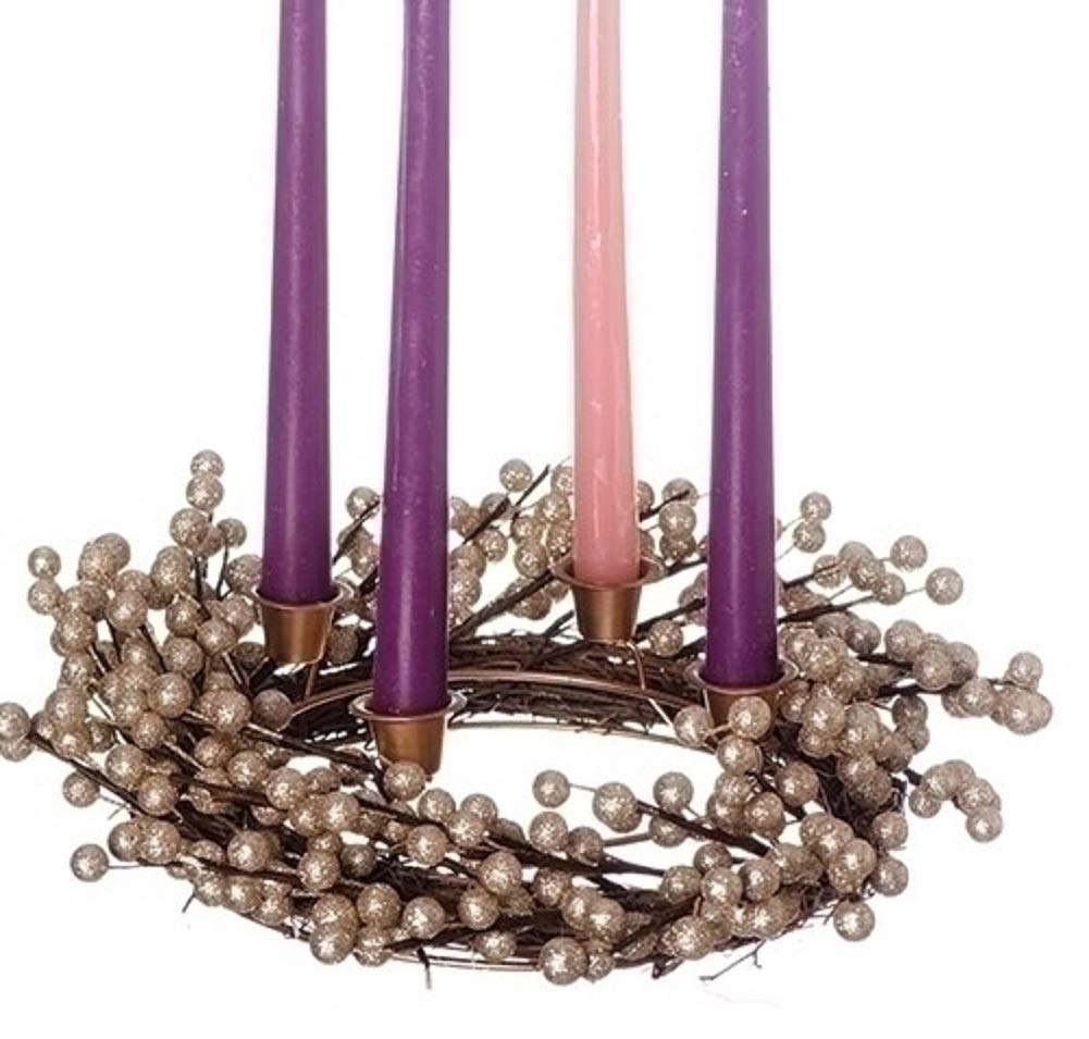 Roman 14" Champagne Berry Advent Wreath