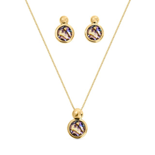 BStones Jewelry Set, Yellow Gold, Abalone