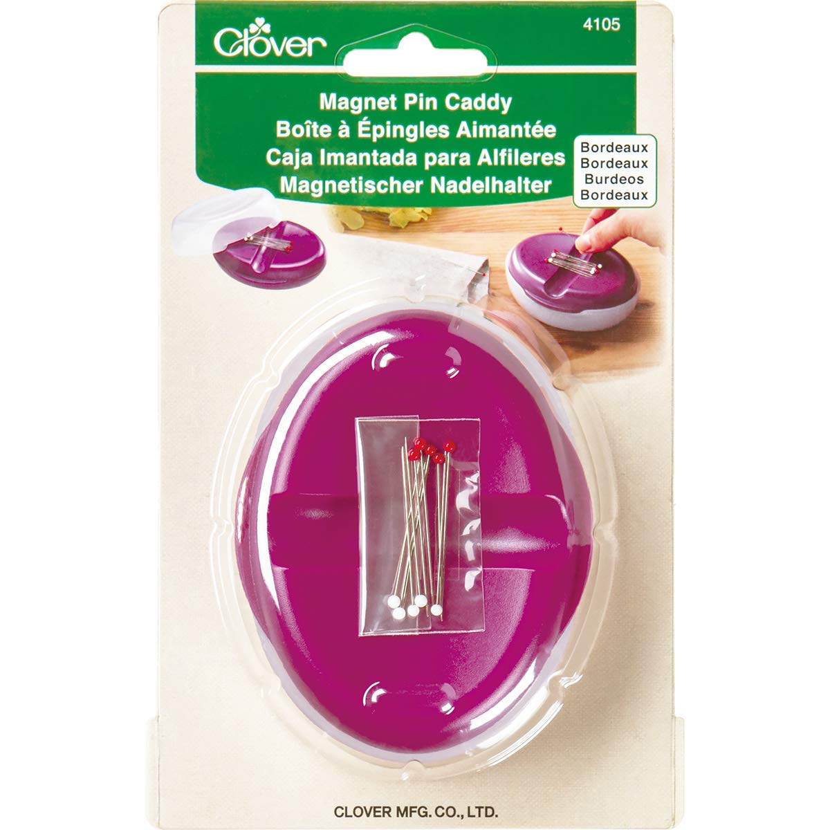 CLOVER Magnet Pin Caddy, Bordeaux