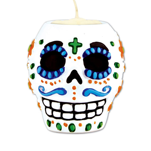 Beistle Day Of The Dead Male Tea Light Holder (tea light not included) Party Accessory  (1 count) (1/Pkg)
