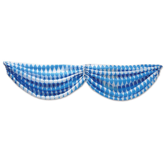 Beistle Oktoberfest Fabric Bunting, 5' 10", Blue/White
