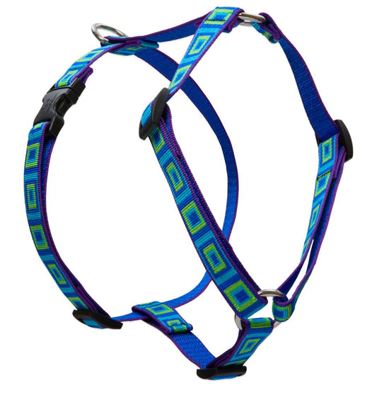 Lupine Pet Originals 3/4" Sea Glass 14-24" Adjustable Roman Dog Harness for Medium Dogs