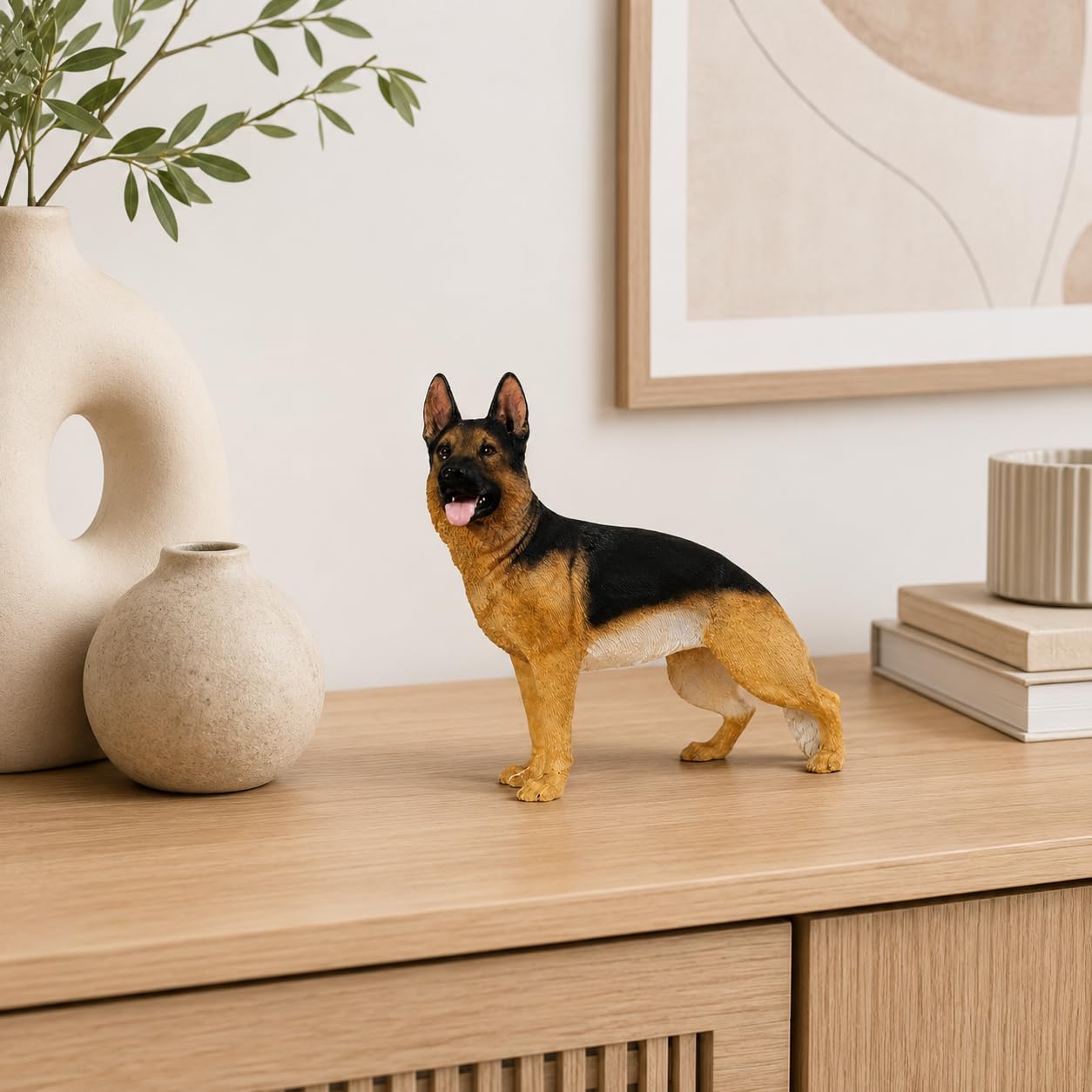 Comfy Hour 7.09 Inch German Shepherd Figurine, Realistic Dog Statue