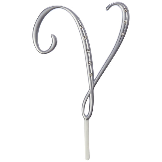 Lillian Rose Cake Topper, 4.5", Silver