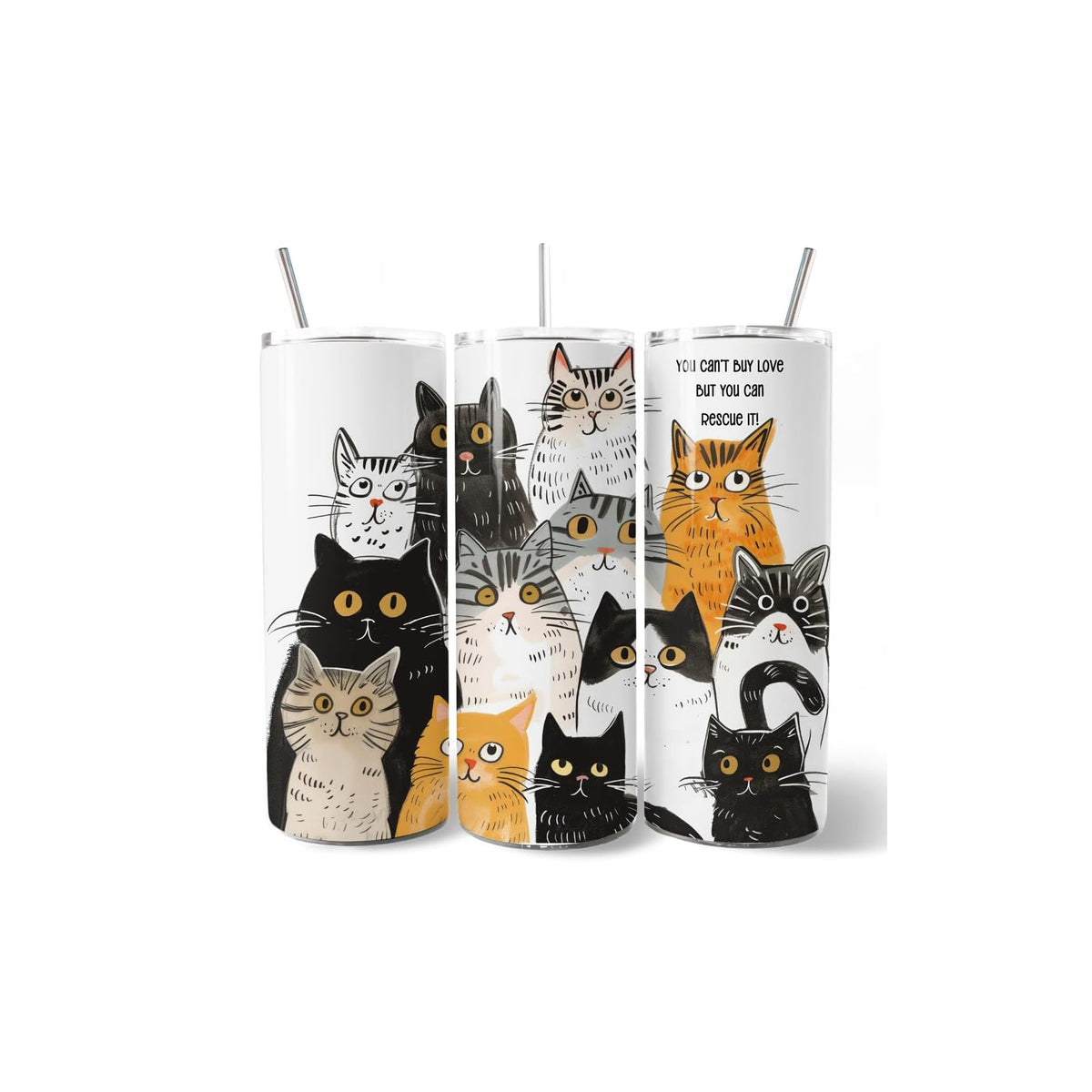 OrnamentallyYou Drinking Cup, 20 Ounces, Animal Rescue Cat 20oz Non-Personalized