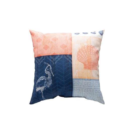 MWW Pillow, 18 x 18 inches, White, Blue, Orange