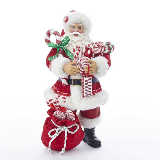 Kurt Adler 10.5"SANTA W/XMAS CANDY+BAG SACK