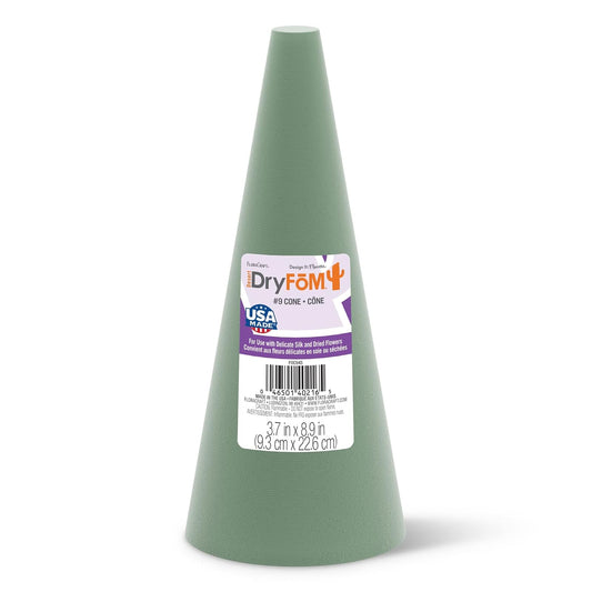 FloraCraft Floral Dry Foam Cone 3.8 Inch x 8.8 Inch Green