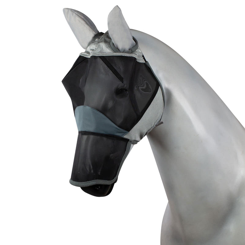 HORZE Eira Soft Polyester UPF 25 UV Protection Insect and Fly Mask - Gray - Warmblood