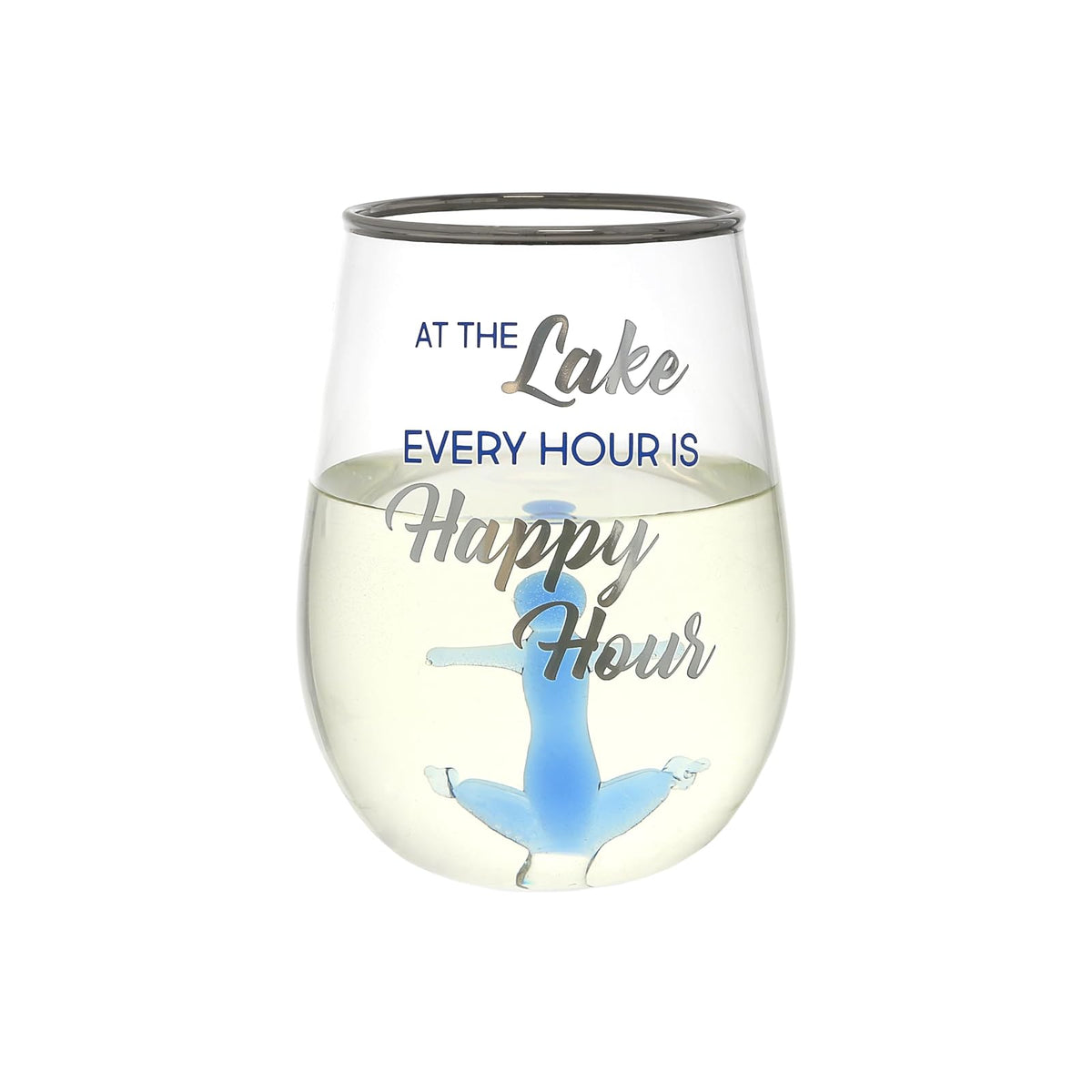 Pavilion Gift Company Drinking Cup, 19 Ounces, Blue, Silver, Clear